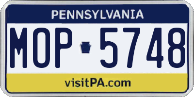 PA license plate MOP5748
