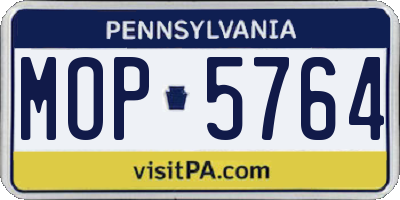 PA license plate MOP5764
