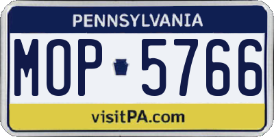 PA license plate MOP5766