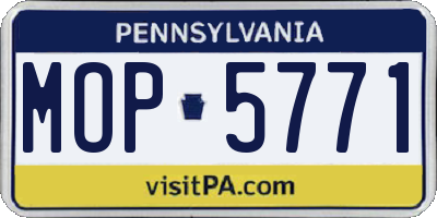 PA license plate MOP5771