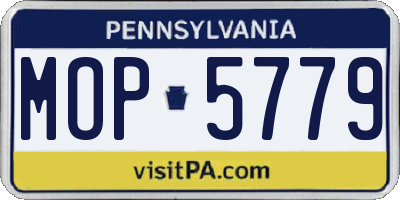 PA license plate MOP5779