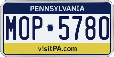 PA license plate MOP5780
