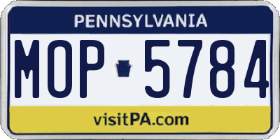 PA license plate MOP5784