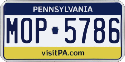 PA license plate MOP5786