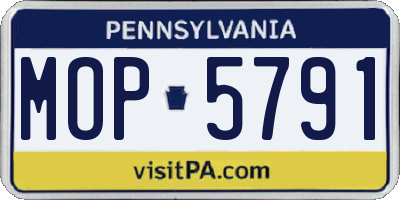 PA license plate MOP5791