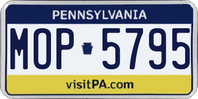 PA license plate MOP5795