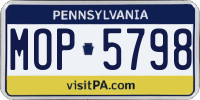 PA license plate MOP5798