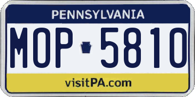 PA license plate MOP5810