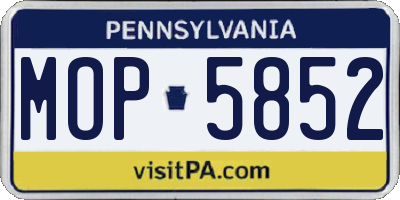 PA license plate MOP5852