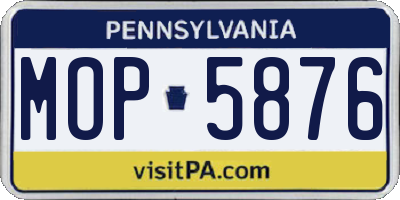 PA license plate MOP5876