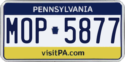 PA license plate MOP5877