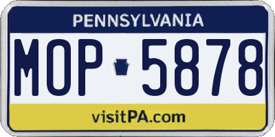 PA license plate MOP5878