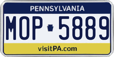 PA license plate MOP5889