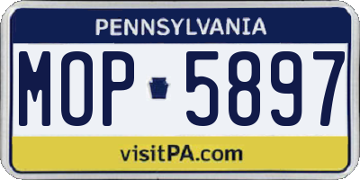 PA license plate MOP5897