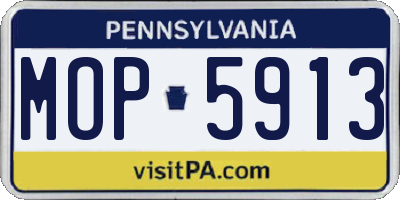 PA license plate MOP5913