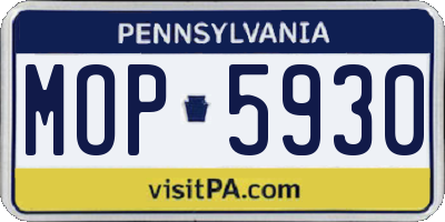 PA license plate MOP5930