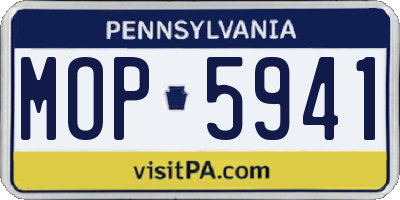PA license plate MOP5941