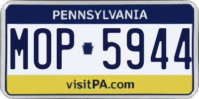 PA license plate MOP5944