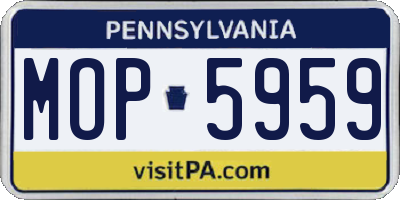 PA license plate MOP5959