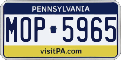 PA license plate MOP5965
