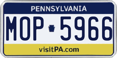 PA license plate MOP5966