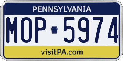 PA license plate MOP5974