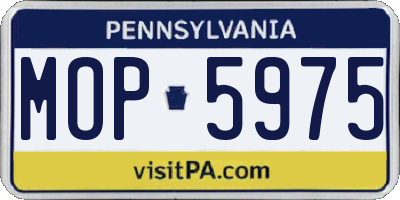 PA license plate MOP5975