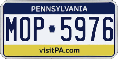 PA license plate MOP5976