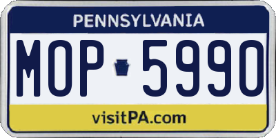 PA license plate MOP5990