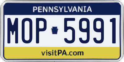 PA license plate MOP5991