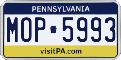 PA license plate MOP5993