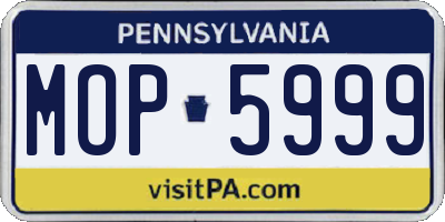 PA license plate MOP5999