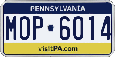 PA license plate MOP6014
