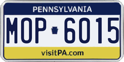 PA license plate MOP6015