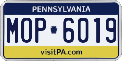 PA license plate MOP6019