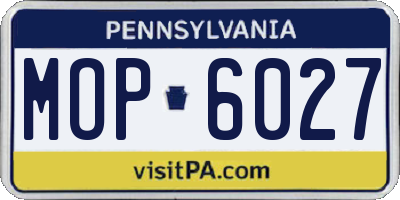 PA license plate MOP6027
