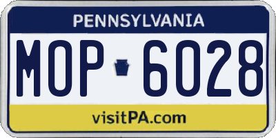 PA license plate MOP6028