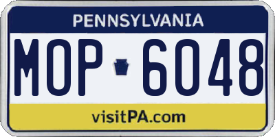 PA license plate MOP6048