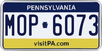 PA license plate MOP6073