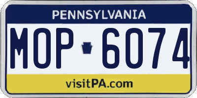 PA license plate MOP6074
