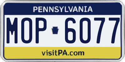 PA license plate MOP6077