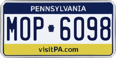 PA license plate MOP6098