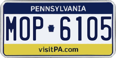 PA license plate MOP6105