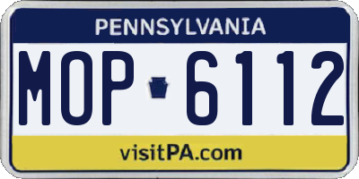 PA license plate MOP6112