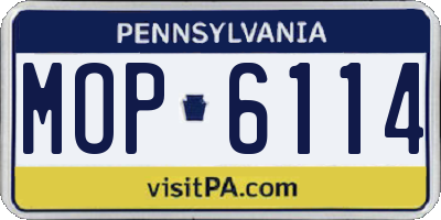 PA license plate MOP6114