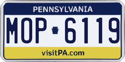 PA license plate MOP6119