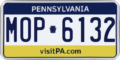 PA license plate MOP6132