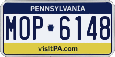 PA license plate MOP6148