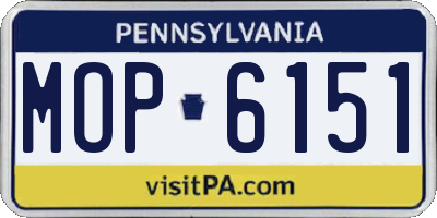 PA license plate MOP6151