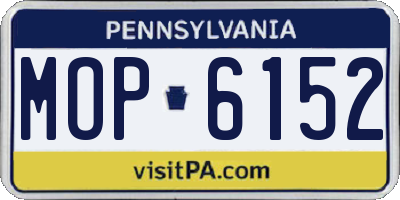 PA license plate MOP6152